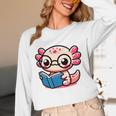 Adorable Book Lover Axolotl With Reading Glasses Cute Unisex Long Sleeve T-Shirt Adorable Book Lover Axolotl With Reading Glasses Cute Unisex Long Sleeve T-Shirt