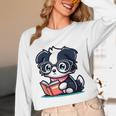 Adorable Book Lover Border Collie With Reading Glasses Cute Raglan Baseball Tee Unisex Long Sleeve T-Shirt