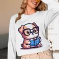 Adorable Book Lover Bulldog With Reading Glasses Cute Raglan Baseball Tee Unisex Long Sleeve T-Shirt Adorable Book Lover Bulldog With Reading Glasses Cute Raglan Baseball Tee Unisex Long Sleeve T-Shirt