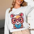 Adorable Book Lover Quokka With Reading Glasses Cute Unisex Long Sleeve T-Shirt