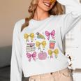 Apple Coquette Bow Books First Day Of School Back To School Unisex Long Sleeve T-Shirt Apple Coquette Bow Books First Day Of School Back To School Unisex Long Sleeve T-Shirt