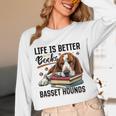 Basset Hound Dog Breed Life Is Better With Books And a For Men Women Girls Kids Unisex Long Sleeve T-Shirt