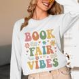 Book Fair Vibes Groovy Retro School Reading Nostalgic Unisex Long Sleeve T-Shirt