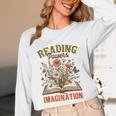 Book Lover Reading Bookish Floral Reading Powers Imagination Unisex Long Sleeve T-Shirt Book Lover Reading Bookish Floral Reading Powers Imagination Unisex Long Sleeve T-Shirt