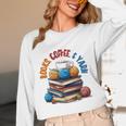 “Books Coffee & Yarn Enthusiast Cozy Reader Unisex Long Sleeve T-Shirt
