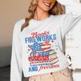 Books Fireworks And Freedom 4th Of July Book Lover Unisex Long Sleeve T-Shirt Books Fireworks And Freedom 4th Of July Book Lover Unisex Long Sleeve T-Shirt
