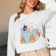 Cat Reading a Romance BookI Like My Books Extra Spicy Unisex Long Sleeve T-Shirt
