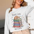 Cats Books Lover Men Women Unisex Long Sleeve T-Shirt