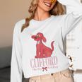 Clifford The Big Red Dog Pink Text With Bow Illustrated Book Unisex Long Sleeve T-Shirt Clifford The Big Red Dog Pink Text With Bow Illustrated Book Unisex Long Sleeve T-Shirt