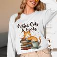 Coffee Cats And Books Lover For Women & Girls Coffee Unisex Long Sleeve T-Shirt Coffee Cats And Books Lover For Women & Girls Coffee Unisex Long Sleeve T-Shirt