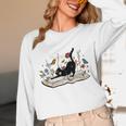 Cute Cat Flower Garden Book Kitty Reading Floral Men Women Girls Kids Unisex Long Sleeve T-Shirt Cute Cat Flower Garden Book Kitty Reading Floral Men Women Girls Kids Unisex Long Sleeve T-Shirt