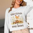 Cute Fox Stay Clever Read Books For Librarian Or Bookworm Unisex Long Sleeve T-Shirt