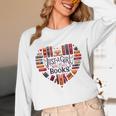 Cute Just A Girl Who Loves Books Heart Shape Reader Unisex Long Sleeve T-Shirt