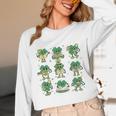 Cute Shamrock Reading Books St Patrick's Day Teacher Reading Unisex Long Sleeve T-Shirt