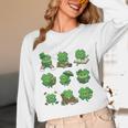 Cute Shamrock Reading St Patricks Day Teacher Book Lovers Unisex Long Sleeve T-Shirt