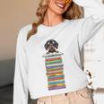 Cute Wiener Dog Dachshund Reading On Pile Of Books Unisex Long Sleeve T-Shirt Cute Wiener Dog Dachshund Reading On Pile Of Books Unisex Long Sleeve T-Shirt