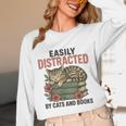 Easily Distracted By Cats And Books Vintage Unisex Long Sleeve T-Shirt Easily Distracted By Cats And Books Vintage Unisex Long Sleeve T-Shirt