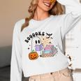 Ghost Reading Halloween Women Teacher Book Lover Unisex Long Sleeve T-Shirt
