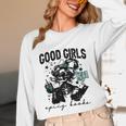 Good Girls Read Spicy Skeleton Book Club Unisex Long Sleeve T-Shirt