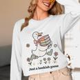 Goose With Books Cute Bookworm Reader Unisex Long Sleeve T-Shirt