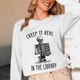 Halloween Skeleton Pun Book Lover Library Joke Unisex Long Sleeve T-Shirt