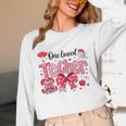 HUGvyn One Loved Teacher Valentine Book Heart Reading Bow Unisex Long Sleeve T-Shirt HUGvyn One Loved Teacher Valentine Book Heart Reading Bow Unisex Long Sleeve T-Shirt