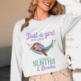 Just a Girl Who Loves Sloths And Books Unisex Long Sleeve T-Shirt