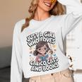 Kawaii Cat And Books Just A Girl Who Loves Both Unisex Long Sleeve T-Shirt