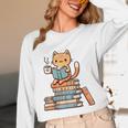 Kawaii Cat Coffee Books Teacher Men Women Girls Kids Unisex Long Sleeve T-Shirt Kawaii Cat Coffee Books Teacher Men Women Girls Kids Unisex Long Sleeve T-Shirt