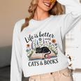 Life Is Better With Cats And Books Unisex Long Sleeve T-Shirt Life Is Better With Cats And Books Unisex Long Sleeve T-Shirt