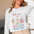 Little Miss 100 Days Smarter Cute Goose Reading Books Girls Unisex Long Sleeve T-Shirt