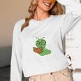 Professional Bookworm Reading Lover Cute Worm Glasses Book Unisex Long Sleeve T-Shirt