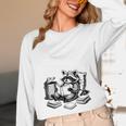 Raccoon Reading A Book Vintage Trash Reader Unisex Long Sleeve T-Shirt