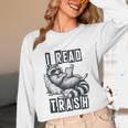 Racoon Reading Spicy Smutty Book Booktok I Read Trashy Books Unisex Long Sleeve T-Shirt