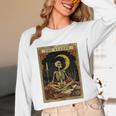The Reader Tarot Card Book Lover Skeleton Art Goth Style Unisex Long Sleeve T-Shirt