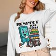Respect Elders Cellphone Pushing Books In a Wheelchair Unisex Long Sleeve T-Shirt
