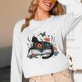 Retro Cute Cat Floral Book Librarian Vintage Floral Cat Book Unisex Long Sleeve T-Shirt Retro Cute Cat Floral Book Librarian Vintage Floral Cat Book Unisex Long Sleeve T-Shirt