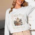 Retro North Pole Reading Club Hot Cocoa Book Lovers Xmas Unisex Long Sleeve T-Shirt
