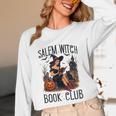 Salem Witch Book Club Bookish Retro Halloween Cat Unisex Long Sleeve T-Shirt