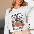 Salem WItch Book Club Halloween Raccoon Witch Reading Book Unisex Long Sleeve T-Shirt