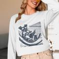 Schnauzer Hammock Reading Book Schnauzer Glasses Unisex Long Sleeve T-Shirt