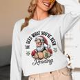 He Sees What You'Ve Been Reading Santa Xmas Book Lover Unisex Long Sleeve T-Shirt