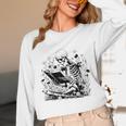 Skeleton Skull Halloween Book Reading Books Lover Teacher Unisex Long Sleeve T-Shirt