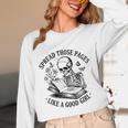 Spread Those Pages Like A Good Girl Skeleton Floral Book Unisex Long Sleeve T-Shirt Spread Those Pages Like A Good Girl Skeleton Floral Book Unisex Long Sleeve T-Shirt