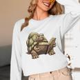 Sulcata Tortoise Reading A Book Unisex Long Sleeve T-Shirt Sulcata Tortoise Reading A Book Unisex Long Sleeve T-Shirt