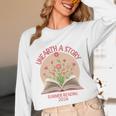 Unearth a Story 2026 Summer Reading Program Flowers Book Premium Tri-Blend Unisex Long Sleeve T-Shirt
