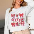 Valentine Teacher Coquette Bow Pencil Heart Book Girl Women Unisex Long Sleeve T-Shirt Valentine Teacher Coquette Bow Pencil Heart Book Girl Women Unisex Long Sleeve T-Shirt