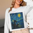 Van Gogh Starry Night Fantasy Reader Dragon Reading Book Unisex Long Sleeve T-Shirt Van Gogh Starry Night Fantasy Reader Dragon Reading Book Unisex Long Sleeve T-Shirt