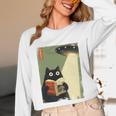 Vintage Japanese Cat Book Lovers UFO Alien Abduction Cat Dad Unisex Long Sleeve T-Shirt Vintage Japanese Cat Book Lovers UFO Alien Abduction Cat Dad Unisex Long Sleeve T-Shirt
