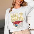 Wake Up Smarter Librarian Book Stack Premium Tri-Blend Unisex Long Sleeve T-Shirt